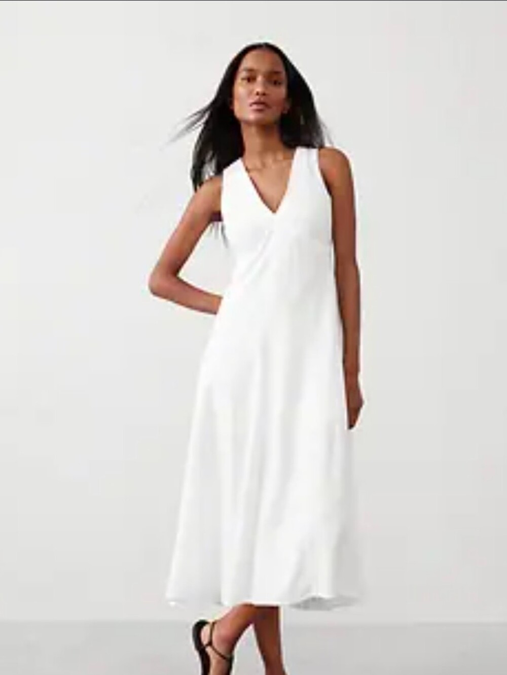 Banana Republic Factory Linen-blend seamed midi, Sz 4P
